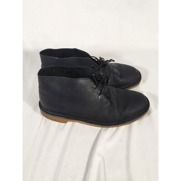 Clarks Mens Bushacre Chukka Boot Black Comfort Preppy Oiled Leather US/11 - Picture 3 of 9